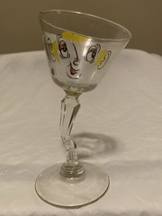 Beau Brummel Mid Century Modern Vintage Gay Fad Tipsy Tini Cocktail Glass