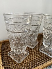 Vintage Imperial Glass Cape Cod Clear Footed Iced Tea Goblets 6″ – Set of 4