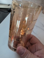 Vintage Jeannette Marigold Swirl Iridescent Carnival Glass Tumbler Set of 6