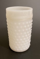 Anchor Hocking White Milk Glass ENGLISH HOBNAIL Tumbler Glass 4.5″ VINTAGE