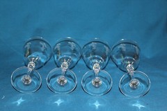 Crystal Wine/water/tea Goblets Etched Floral Design 8 1/4” Set Of 4