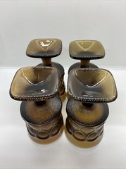 Noritake Spotlight Walnut Brown Square Base Juice Glasses Set Of 4 EUC
