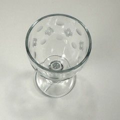Vtg Standard Glass Etched Criss Cross & Dots 4.5in Petite Wine Glasses Set of 4