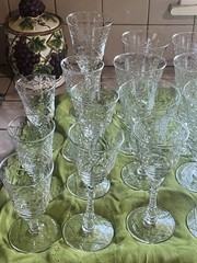 MINT 31-Pc Vintage Libbey Rock Sharpe «Arctic Rose» Elegant Glass Service
