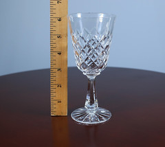 Czech Cut Crystal Wine Glasses Water Goblets Ceska Bohemia Crisscross Pattern