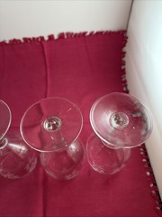 Vintage Fine Floral Cut Crystal Wine Goblets Glasses set of 5