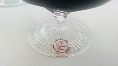 AJKA MARSALA 4 3/8″ CUT TO CLEAR BRANDY SNIFTER COGNAC COLORFUL GLASSES LOT OF 4