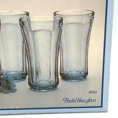 Indiana Glass Recollection Blue 15 oz Tumblers Drinking Glasses Set of 4
