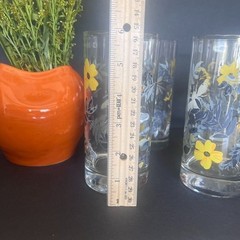 Vintage Libbey Bee & Flower Highball Glass Set Of 4 16 oz