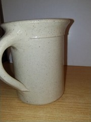 Vintage Handmade 1987 R. P. Leckband Stoneware Pottery Mug USA Des Moines, Iowa