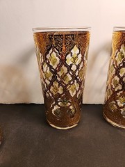 Culver Valencia Highball 22K Gold Green Set of 4 Vintage MCM Vintage