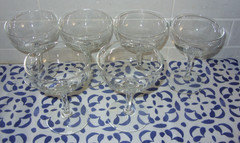 Set of 6 Clear Glass Champagne Tall Sherbet Glasses Dessert Dishes 4 5/8″ Tall