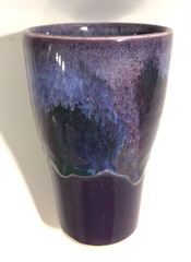 Studio Pottery Tumbler or Vase or Pencil Holder Hand Thrown Stoneware Signed DK