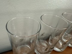 4 Vintage LIBBEY Crisa Thumbprint/Impressions Dimple Tall Glasses 6” Clear NOS