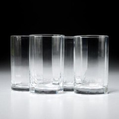 Carlo Moretti Clear Murano Glass Small Juice Drinking Tumbler Cup Glasses 4pc.