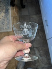 Vintage Homer Laughlin Queen Esther Gold Rimmed Sherbet Glasses (5) 4.5”x3.5”