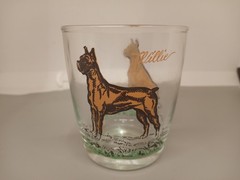 Vintage Hazel Atlas Willie the Boxer Dog Highball Glass