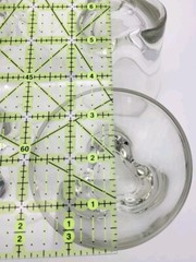 Vintage Clear Glass LOW Ball Tumblers 4″ Triangle Base Heavy Bar Ware Set of 4