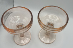 Set Of 2 Vintage Perfectly Pink “Blush” Champagne Coupe Depression Glasses