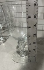 LIBBEY Glass MARTELLO Clear Water Goblet/s 7″ Hammered Stem 2006 Sets of 2 or 4