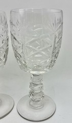 8 Rock Sharpe Ridgeway Water Goblets 6 1/4” Tall Clear Crystal Glass Draped