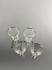 Mikasa Jamestown Platinum Trim Crystal Iced Tea Glasses Set of 4 Clear