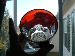 Button Arches Ruby Stained Tumbler EAPG George Duncan & Sons #39 circa 1897