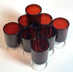 Arcoroc France Luminarc Cavalier Ruby Red VTG Mini Sherry Cordial Glasses