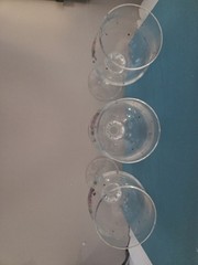 3 Bohemian Crystal Hand Painted Floral Wine Glasses 7 ounces Exc Cond Sale