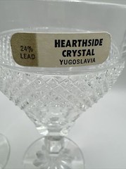 SET of 2 HEARTHSIDE 24% LEAD CRYSTAL WINE GOBLETS YUGOSLAVIA