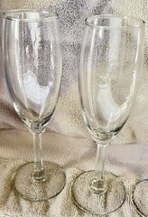 VINTAGE CRYSTAL CLEAR CUT GLASS CHAMPAGNE FLUTES GLASSES (SET OF 4)