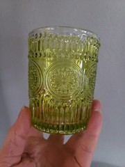 Set Of Two Vintage Inspired Green Embossed Glassed, The Pioneer Woman?