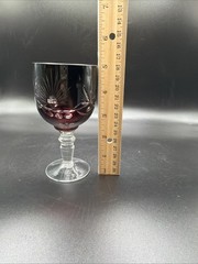 Bohemian Ruby Red Wine Goblet 5”