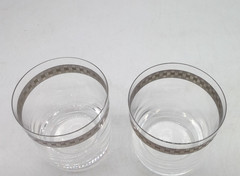 3.75″x3.25″Reed & Barton Miller Rogaska Deco Platinum Double Old Fashioned Glass