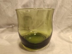 Avocado Green Drinking Glass 8 Oz Tumblers Vintage Set Of 3