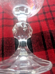 8 Set Bohemia Crystal Etched Wine Glasses Cascade Faceted Claudia Ball Stem