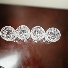 4 Vintage Crystal Cordial Shot Glasses Crystal d’Adriana Luna Pattern 3.5″