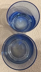 Unknown (Moser Style) Aquamarine Whiskey Double Old Fashioned Glass EUC
