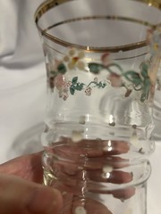 Hand Painted With Roses And Polkadots Vintage Glasses