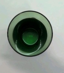 Vintage Barware Green Glass Leather Wrapped MCM Replacement