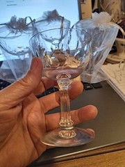 4 Fostoria SPINET Liquor Cocktail Glasses 4 1/4″ Tall Dots Leaves – Vintage