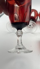 Cristal D’Arques Durand Red Gothic Cordial Glasses 3.25″ France Set of 8