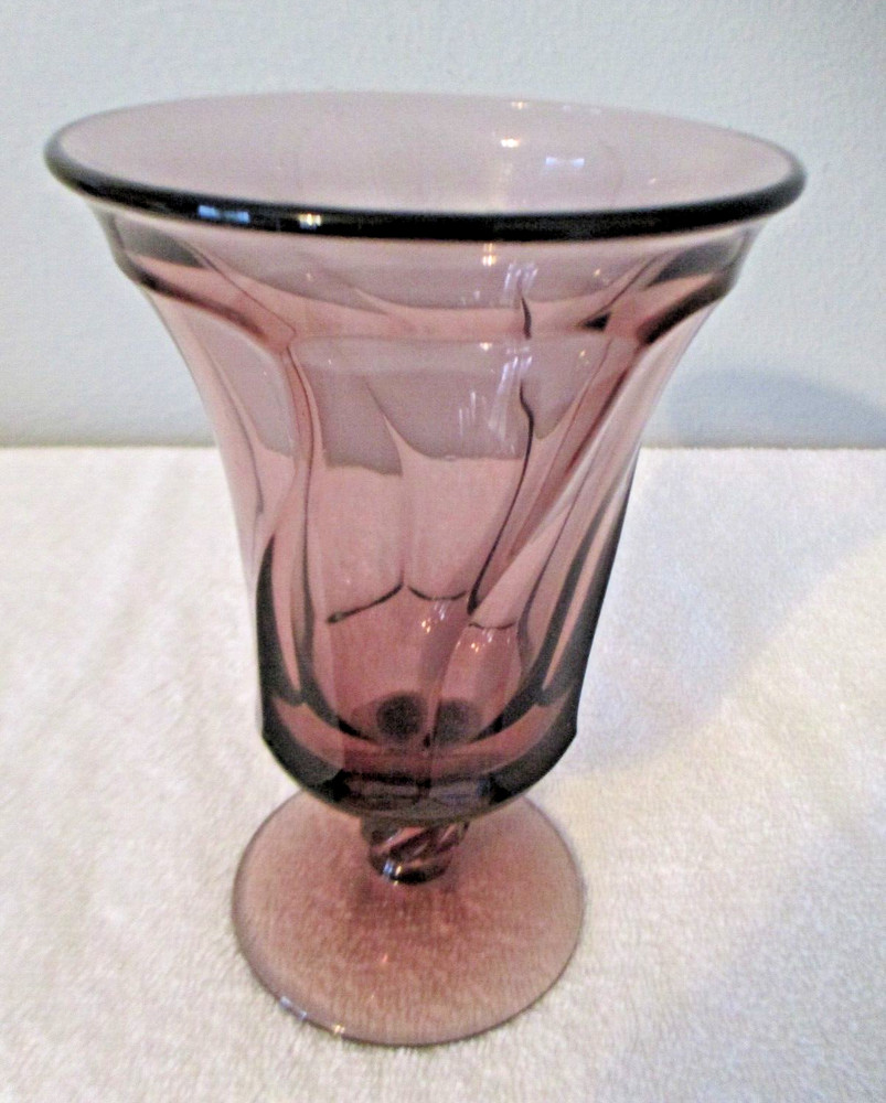 SET of 3 Fostoria Glass Co. JAMESTOWN Amethyst Purple Footed Water Goblet