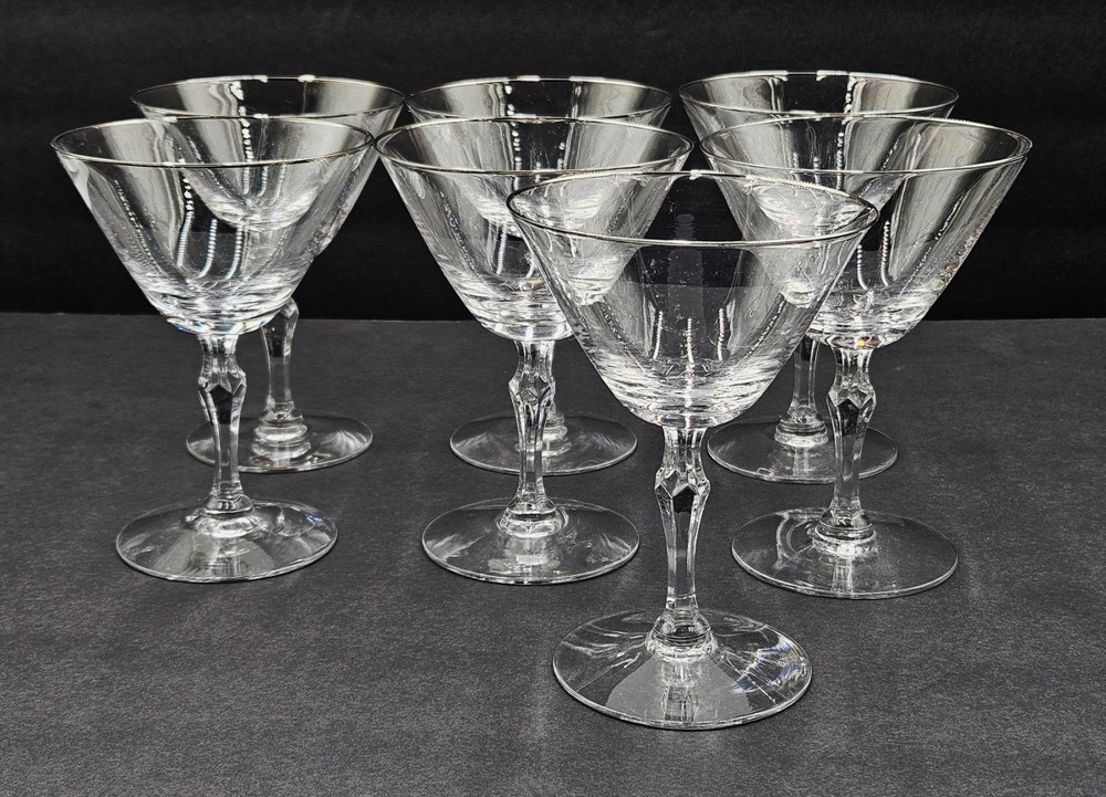 Fostoria Champagne Glasses Engagement Platinum Pattern Set of Seven