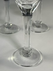 Vintage Aperitif Stemmed Glass sherry cordial glass gray cut floral pattern 3oz