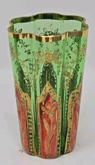 19th Century Bohemian Moser Style Juice Glass Gold Enamel Decor 3 3/4″ #2