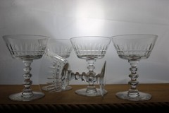Williamsburg Tiffin – Franciscan Set of 5 Champagne Tall Sherbet Glasses Clear