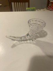 Galway Irish Crystal Cornucopia Horn Of Plenty Centerpiece 6.5” X 3.5”