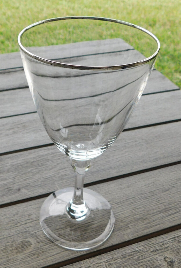 LENOX CRYSTAL «MONTCLAIR» PATTERN PLATINUM TRIM WATER GOBLET (S) 7″ TALL
