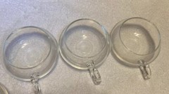 Vintage 4 PC Hand Blown Glass Moderno Riekes Crisa Crystal Punch Cups